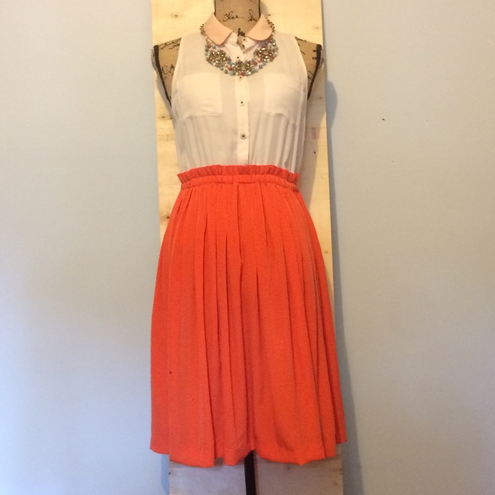NWOT Anthropologie Postmark Dress IvoryOrange Sz 4